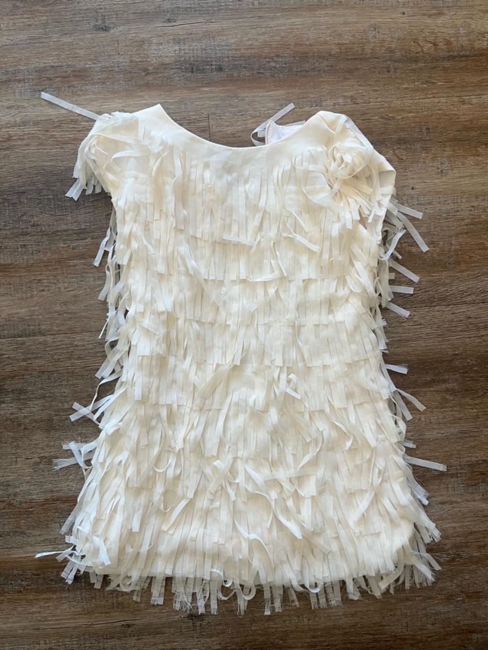 Toddler White Fringe Party Dress